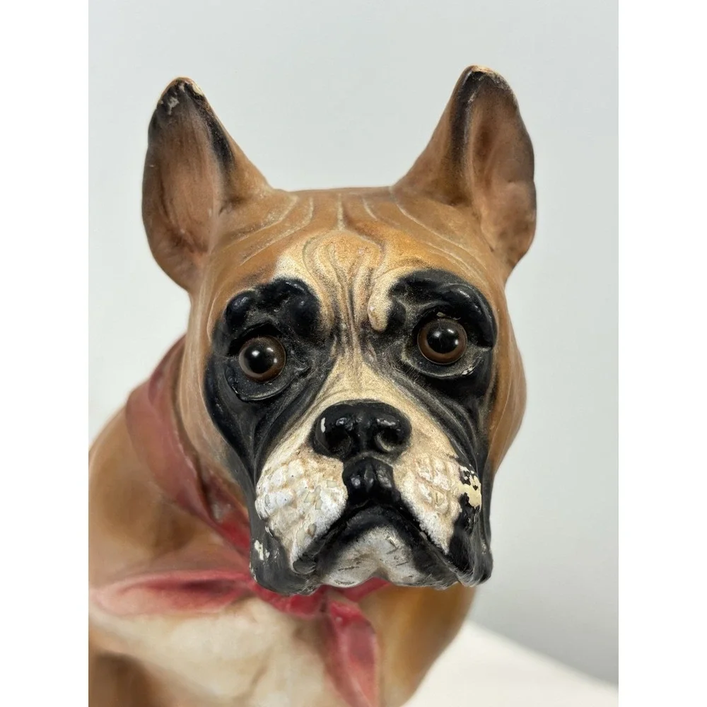 Vtg Resin Boxer Dog Figure 1999 10